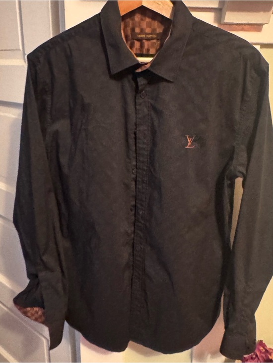 Louis Vuitton Other - Louis Vuitton Black Dress Shirt with Subtle Brown LV Monogram
